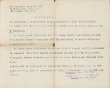 Antoni Sawras - Uchwała; Sąd grodzki Oddział III, L.dz.hip. 3501/32