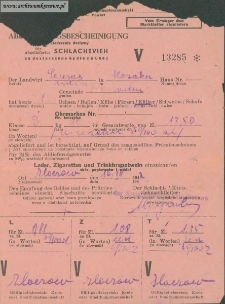 Antoni Sawras - Zaświadczenie dostawy za dostarczone bydło na ub&oacute;j