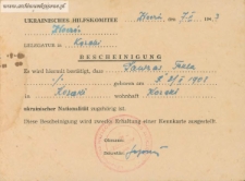 Tekla Sawras - Bescheinigung