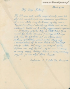 Antoni Sawras - [list od Marie Bardet]