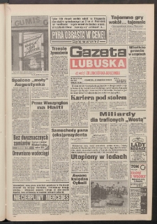 Gazeta Lubuska : dawniej Zielonog&oacute;rska-Gorzowska R. XLII [właśc. XLIII], nr 222 (22 września 1994). - Wyd. 1