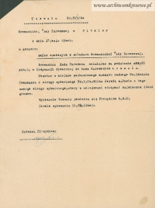 J&oacute;zef Wilk - Uchwała Nr. V/5/60 Gromadzkiej Rady Narodowej w Witnicy z dnia 27. maja 1960 r. w sprawie zmian osobowych w Gromadzkiej Radzie Narodowej