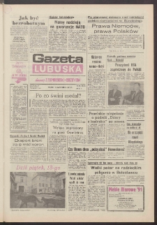 Gazeta Lubuska : dawniej Zielonogórska-Gorzowska R. XXXIX [właśc. XL], nr 213 (13 września 1991). - Wyd. 1