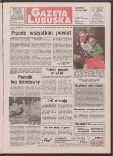 Gazeta Lubuska R. XLVI [właśc. XLVII], nr 36 (12 lutego 1998). - Wyd 1