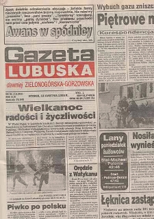 Gazeta Lubuska : dawniej Zielonogórska-Gorzowska R. XLIII [właśc. XLIV], nr 1 (2 stycznia 1995). - Wyd. 1