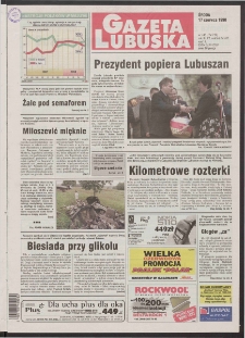 Gazeta Lubuska R. XLVI [właśc. XLVII], nr 140 (17 czerwca 1998). - Wyd 1