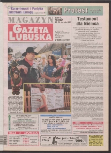 Gazeta Lubuska : magazyn R. XLVI [właśc. XLVII], nr 196 (22/23 sierpnia 1998). - Wyd 1