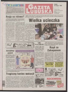 Gazeta Lubuska R. XLVI [właśc. XLVII], nr 199 (26 sierpnia 1998). - Wyd 1