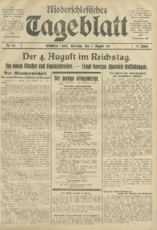 Niederschlesisches Tageblatt, no 182 (Dienstag, den 7. August 1917)