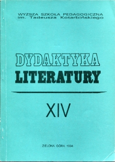 Dydaktyka Literatury, t. 14 - spis treści