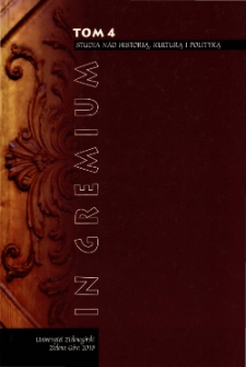 In Gremium : studia nad historią, kulturą i polityką, tom 4 - spis treści