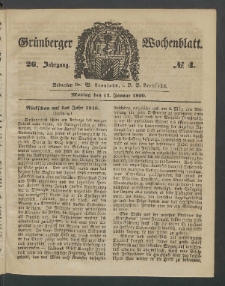 Grünberger Wochenblatt, No. 4. (14. Januar 1850)