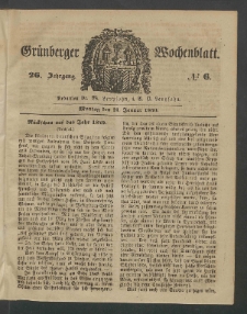 Grünberger Wochenblatt, No. 6. (21. Januar 1850)