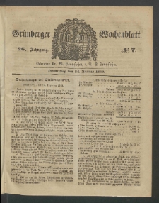 Grünberger Wochenblatt, No. 7. (24. Januar 1850)