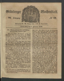 Grünberger Wochenblatt, No. 11. (7. Februar 1850)