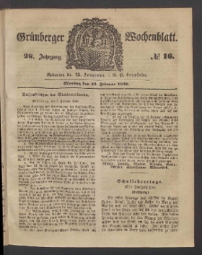 Grünberger Wochenblatt, No. 16. (25. Februar 1850)