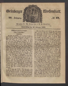 Grünberger Wochenblatt, No. 17. (28. Februar 1850)