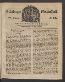 Grünberger Wochenblatt, No. 19. (7. März 1850)