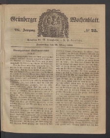 Grünberger Wochenblatt, No. 25. (28. März 1850)