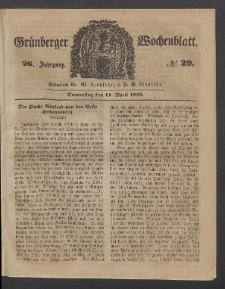Grünberger Wochenblatt, No. 29. (11. April 1850)