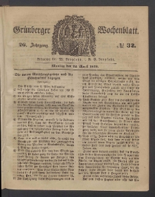 Grünberger Wochenblatt, No. 32. (22. April 1850)
