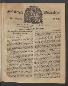 Grünberger Wochenblatt, No. 34. (29. April 1850)