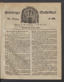 Grünberger Wochenblatt, No. 36. (6. Mai 1850)
