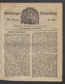 Grünberger Wochenblatt, No. 43. (30. Mai 1850)