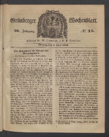 Grünberger Wochenblatt, No. 44. (3. Juni 1850)