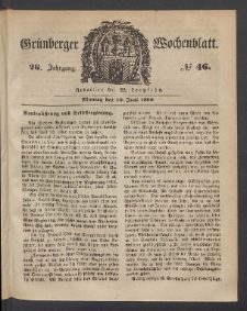 Grünberger Wochenblatt, No. 46. (10. Juni 1850)