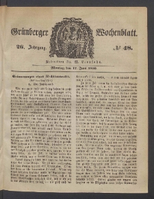Grünberger Wochenblatt, No. 48. (17. Juni 1850)