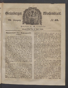 Grünberger Wochenblatt, No. 53. (4. Juli 1850)