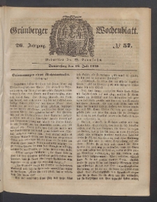 Grünberger Wochenblatt, No. 57. (18. Juli 1850)