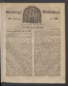 Grünberger Wochenblatt, No. 59. (25. Juli 1850)