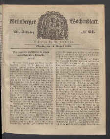 Grünberger Wochenblatt, No. 64. (12. August 1850)