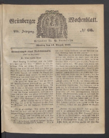 Grünberger Wochenblatt, No. 66. (19. August 1850)