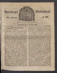 Grünberger Wochenblatt, No. 79. (3. Oktober 1850)