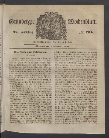 Grünberger Wochenblatt, No. 80. (7. Oktober 1850)