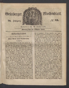 Grünberger Wochenblatt, No. 82. (14. Oktober 1850)