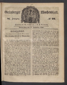 Grünberger Wochenblatt, No. 99. (12. Dezember 1850)