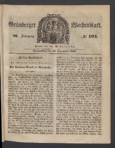 Grünberger Wochenblatt, No. 101. (19. Dezember 1850)