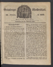 Grünberger Wochenblatt, No. 103. (26. Dezember 1850)