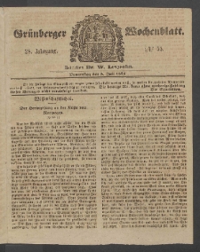 Grünberger Wochenblatt, No. 55. (8. Juli 1852)