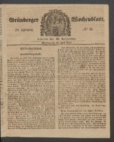 Grünberger Wochenblatt, No. 56. (12. Juli 1852)