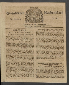 Grünberger Wochenblatt, No. 66. (16. August 1852)