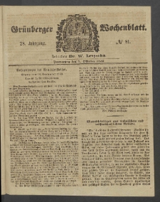 Grünberger Wochenblatt, No. 81. (7. Oktober 1852)