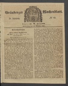 Grünberger Wochenblatt, No. 83. (14. Oktober 1852)