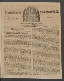 Grünberger Wochenblatt, No. 92. (15. November 1852)