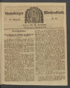 Grünberger Wochenblatt, No. 94. (22. November 1852)