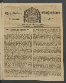 Grünberger Wochenblatt, No. 96. (29. November 1852)